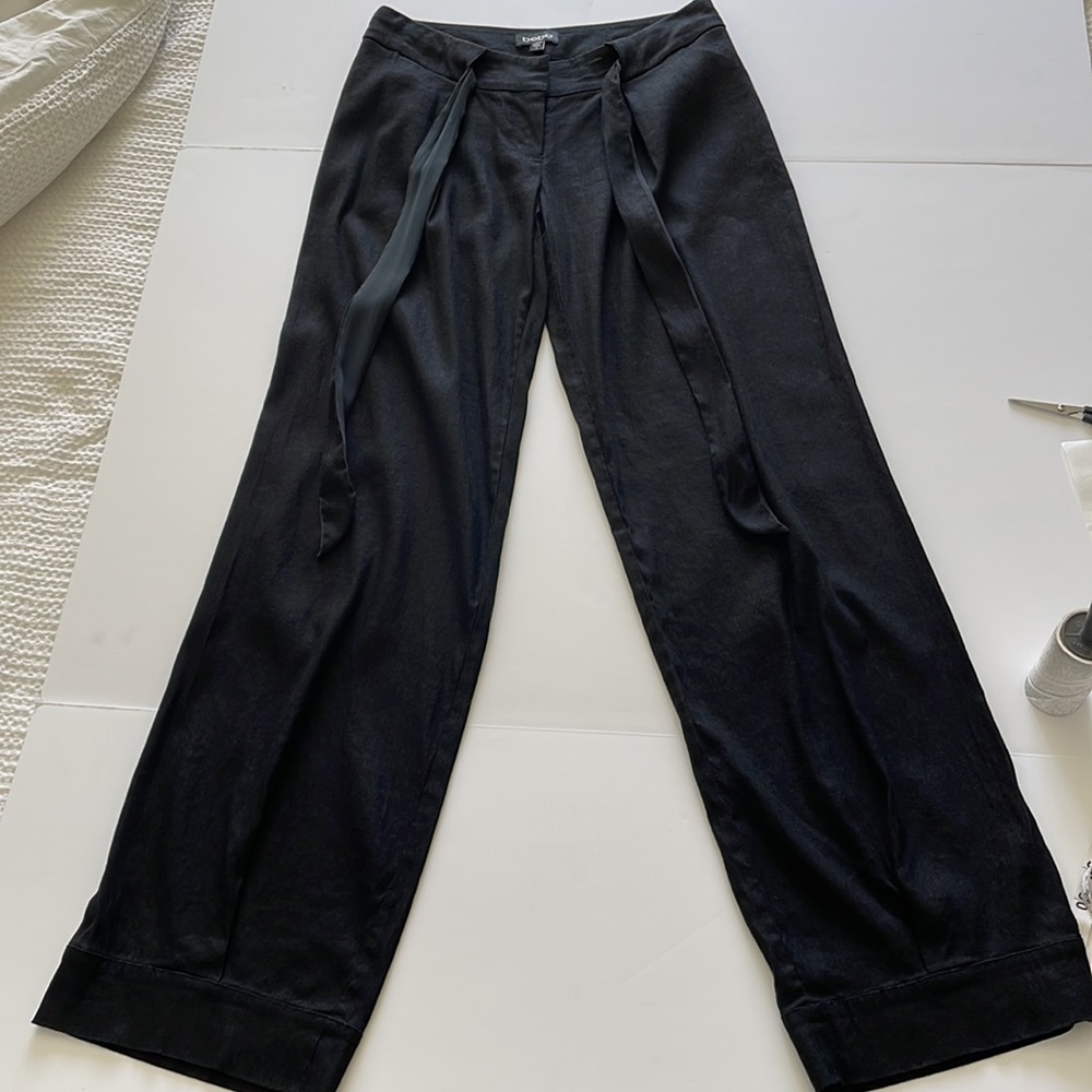 Bebe long black flare leg pants- large size 2- 1761